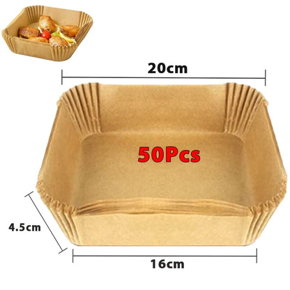 Non-Stick Air Fryer Paper Liners Disposable Baking Sheets for Easy Cooking and Cleaning